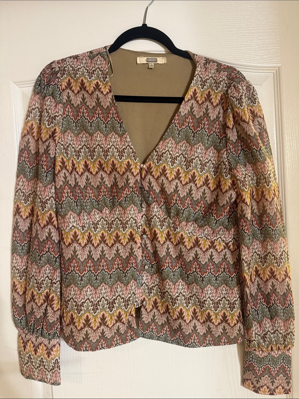 Button-Front Women's Blouse in Pink Multi by Taylor & Sage